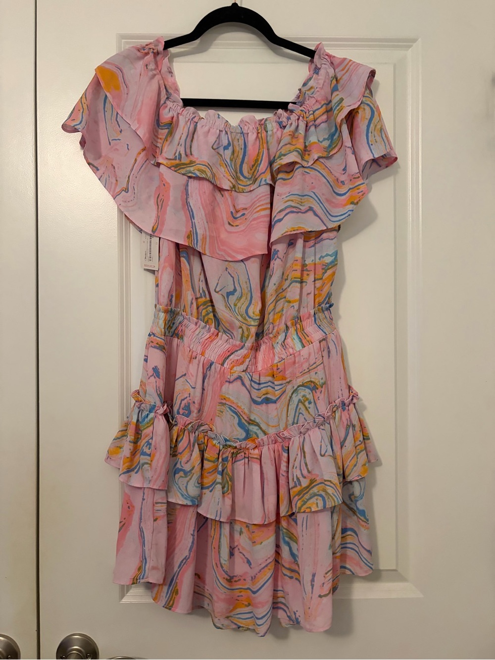 Buddy Love Pink Swirl Ruffle Dress